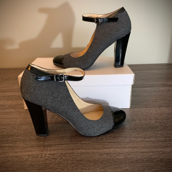 Nine West ladies heels, grey suede, size 9.5, heel 4”. - Picture 3 of 6